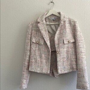 Melrose with Love Pink Purple Tweed Jacket Set